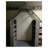 Barn wood arbor / arch, old barn wood & screens.
