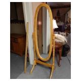 Mirror on stand. Overall ht approx 58" ht.