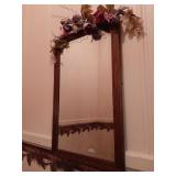 Old wood beveled mirror 26.5" h x 16.5 w and