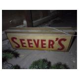 Seevers lighted double sided sign, historic dress