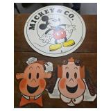Kleenex cardboard face cutouts & mickey mouse