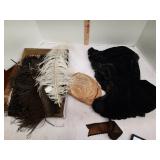 Ostrich feathers & vintage winter bonnet