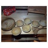 Vintage wood salad bowl set