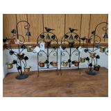 4 metal candle holders