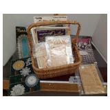 Sewing patterns & Wicker basket