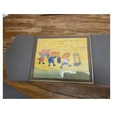 Folk art watercolor/pencil poem in frame