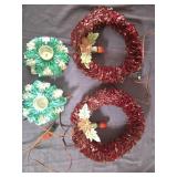 Vintahe foil window wreaths