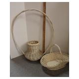 2 large winter white wicker baskets