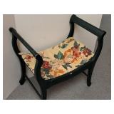 Antique wood painted bustle seat 26x16x26