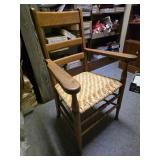 Oak chair wicker seat
