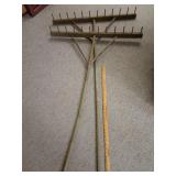 2 large wood rakes