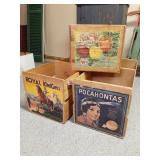 3 Wood crates: Royal King, Star W & Pocahontas