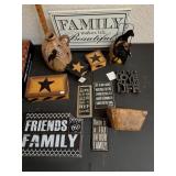New wood, metal, & ceramic home decor