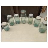 Blue Glass Ball Jars with Lids