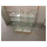 3 sturdy glass display shelves 25wx26h