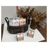 Decor , basket & variety of Victorian tea