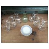 Uranium Glass, Etched Sherbert Cups +