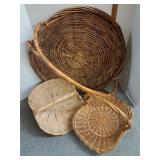 3 large floor baskets