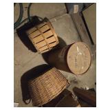 Wooden drum, baskets Eustice NE