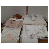 Embroidered,  tatting, runners & more 1950s