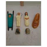 1950s native American dolls, pipe holder +