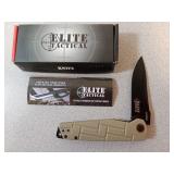 *NIB Folding Knife, Elite Tactical w/Belt Clip