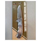 *NIB Tanto Blade Folding Survival Knife w/Belt
