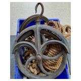 Cast iron pulley & block & tackle