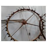 > Antique iron hay rake wheel 5ft diameter