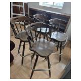 > 4 wood barstools 29" tall to seat