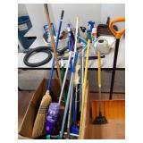 Cleaning products,  spade, brooms & other