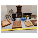Electric wall/tabletop clock (working), candles,