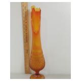 Mid-Century  Amberina Hobnail Swung Vase