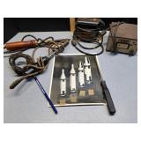 Antique soldering irons, Dremel Moto-Sander,