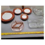 Depression glass, Chris Madden dishes, glass