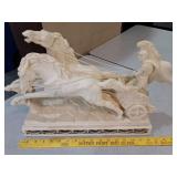 Roman Gladiator & Chariot alabaster composite