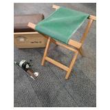 Folding wood & canvas seat, Gott Tote 12 cooler,