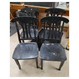 > 4 Black wood chairs
