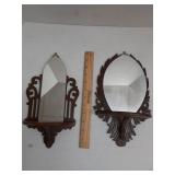 Small decorative scroll cut wood shelves with