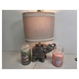 Elephant lamp and candle