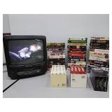 TV with VCR (works)  & VHS tapes