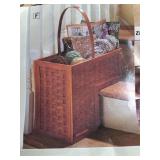 New in box Woven Bamboo Stair Basket fits