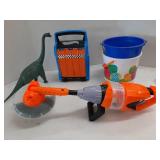 Toy weedeater,  dinosaur,  Hotwheels