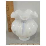 Hand Painted Fenton Milk Glass, Signed by Artist