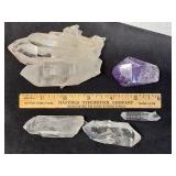 * Quartz cluster, quartz points, & Amethyst