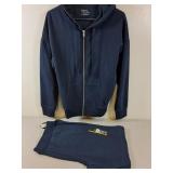 New blue zippered hoodie and sweatpants size L