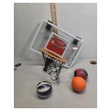 Over door Basketball hoop and balls