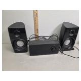 Black web Cd player with speakers