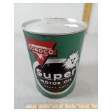 Quart- Conoco Super Motor Oil can Gas Station