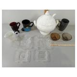 Electric Ceramic Soup Tureen, Glass Dishes +